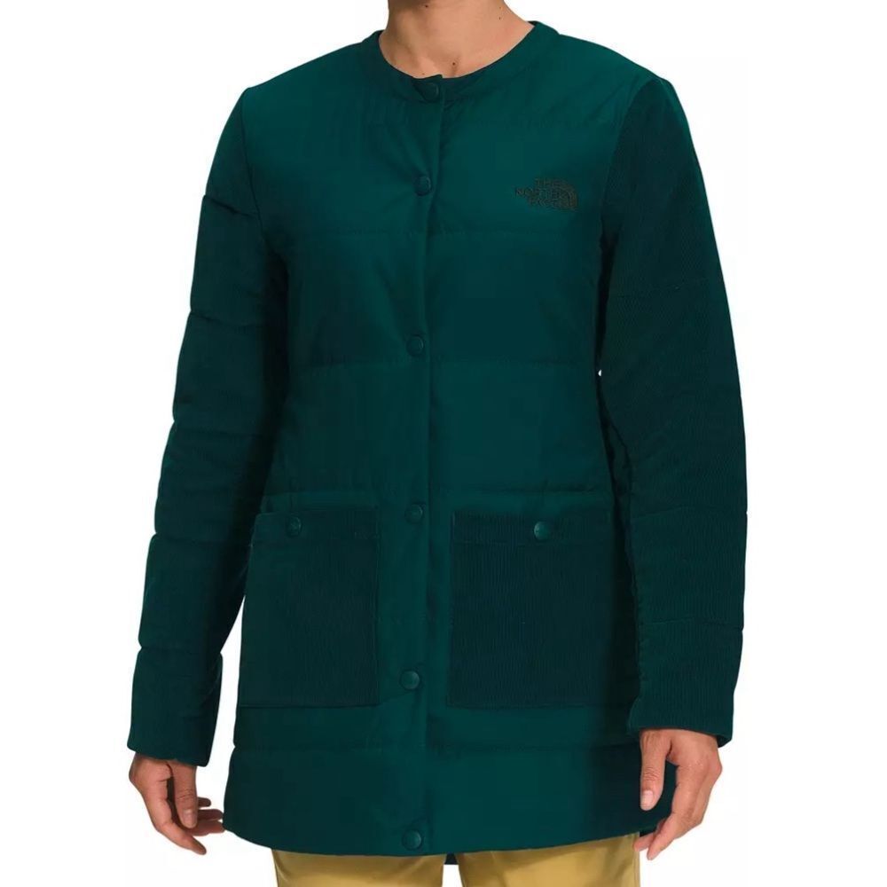 New! The North Face Harway Collarless Midi Jacket PONDEROSA GREEN SZ XXL